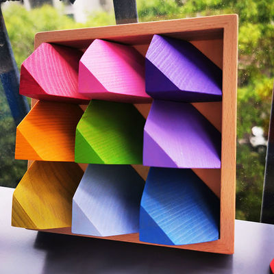 2300g 4cm Rainbow Wooden Flower Flower Puzzle Wooden Stone Stacking Game