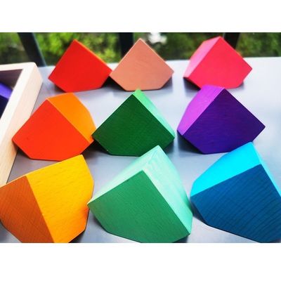 2300g 4cm Rainbow Wooden Flower Flower Puzzle Wooden Stone Stacking Game