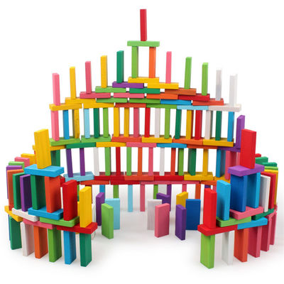 100 200 300 500PCS بلوک های ساختمانی Dominos Wooden