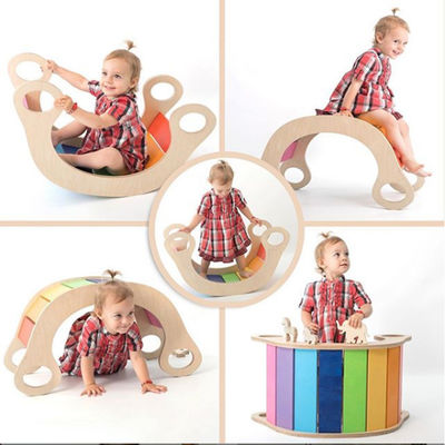قاب کوهنوردی چوبی رنگین کمان OEM Baby Montessori