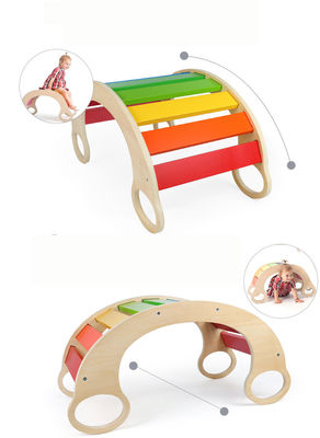 قاب کوهنوردی چوبی رنگین کمان OEM Baby Montessori