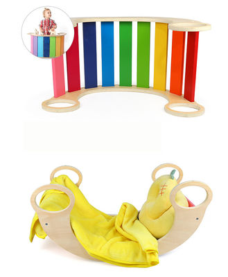 قاب کوهنوردی چوبی رنگین کمان OEM Baby Montessori