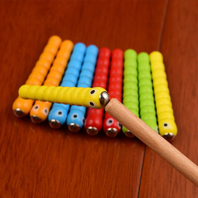 بازی Wooden Bug Catching 5 Worms 1 Wooden Toys لوازم جانبی اسباب بازی های آموزشی Montessori