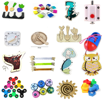 Baby Busy Board DIY لوازم جانبی Montessori Toys کودکان و نوجوانان تراشه چوب بازی آموزش مهارت بازی پازل توسعه هوش کودک