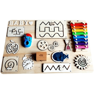 Baby Busy Board DIY لوازم جانبی Montessori Toys کودکان و نوجوانان تراشه چوب بازی آموزش مهارت بازی پازل توسعه هوش کودک