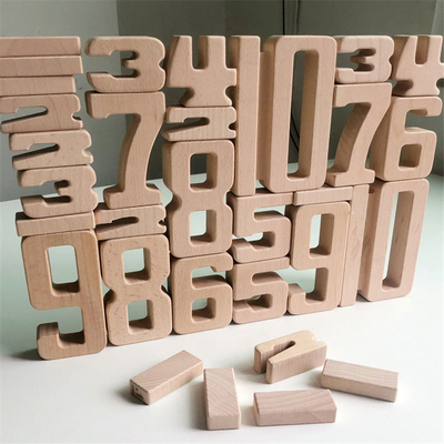 تعداد بلوک های ساختمانی اسباب بازی های دیجیتال ریاضی چوبی بلوک تعادل کودک Jenga Toy Montessori آموزشی اسباب بازی های چوب طبیعی fo