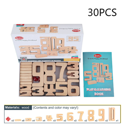 تعداد بلوک های ساختمانی اسباب بازی های دیجیتال ریاضی چوبی بلوک تعادل کودک Jenga Toy Montessori آموزشی اسباب بازی های چوب طبیعی fo