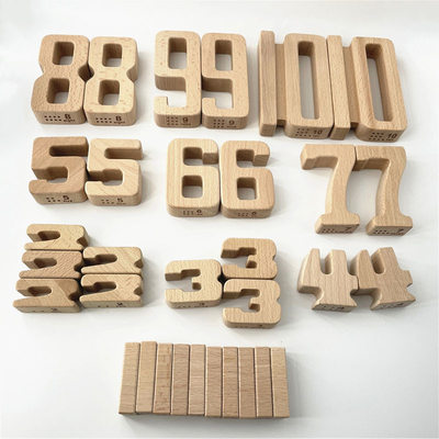 تعداد بلوک های ساختمانی اسباب بازی های دیجیتال ریاضی چوبی بلوک تعادل کودک Jenga Toy Montessori آموزشی اسباب بازی های چوب طبیعی fo