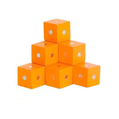 بلوک های مغناطیسی رنگین کمان مکعب مربع آموزشی 10 عدد 2X2X2cm چوبی