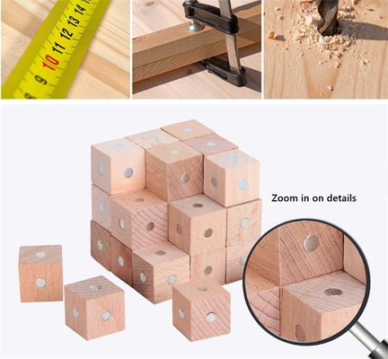 بلوک های مغناطیسی رنگین کمان مکعب مربع آموزشی 10 عدد 2X2X2cm چوبی