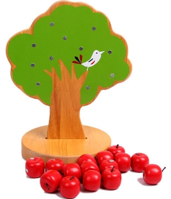 اسباب بازی های کودک چوبی سیب درختی مونته سوری برای کودکان انتخاب میوه آموزشی