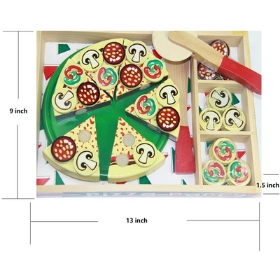 64 عدد Pretend Play اسباب بازی چوبی پیتزا برای کودکان آشپزی غذا