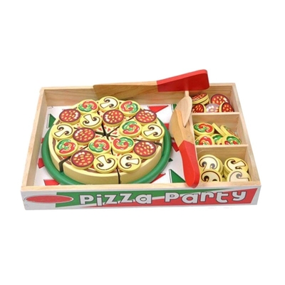 64 عدد Pretend Play اسباب بازی چوبی پیتزا برای کودکان آشپزی غذا
