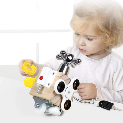 اسباب بازی های چوبی مونته سوری Busy Cube For Kids Travel آموزشی