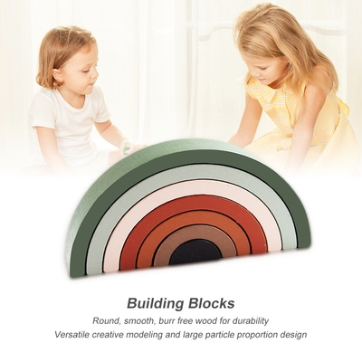 کودکان Rainbow Blocks Constructor Montessori Educational for Children