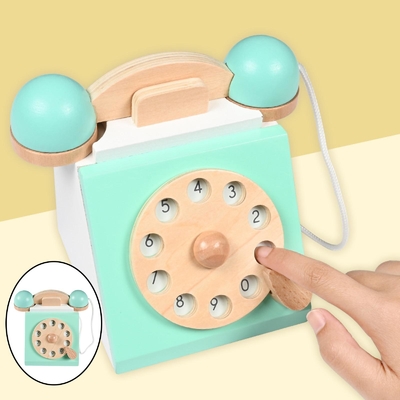 تلفن شبیه سازی یکپارچهسازی با سیستمعامل Playset اسباب بازی آموزشی چوبی برای کودکان