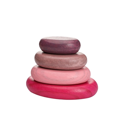 کودک چوبی مونته سوری Jenga Rainbow Stacked Stone انباشته متعادل BPA Free