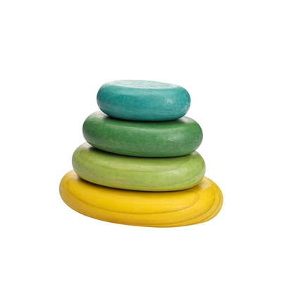 کودک چوبی مونته سوری Jenga Rainbow Stacked Stone انباشته متعادل BPA Free
