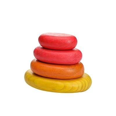 کودک چوبی مونته سوری Jenga Rainbow Stacked Stone انباشته متعادل BPA Free