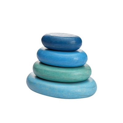کودک چوبی مونته سوری Jenga Rainbow Stacked Stone انباشته متعادل BPA Free