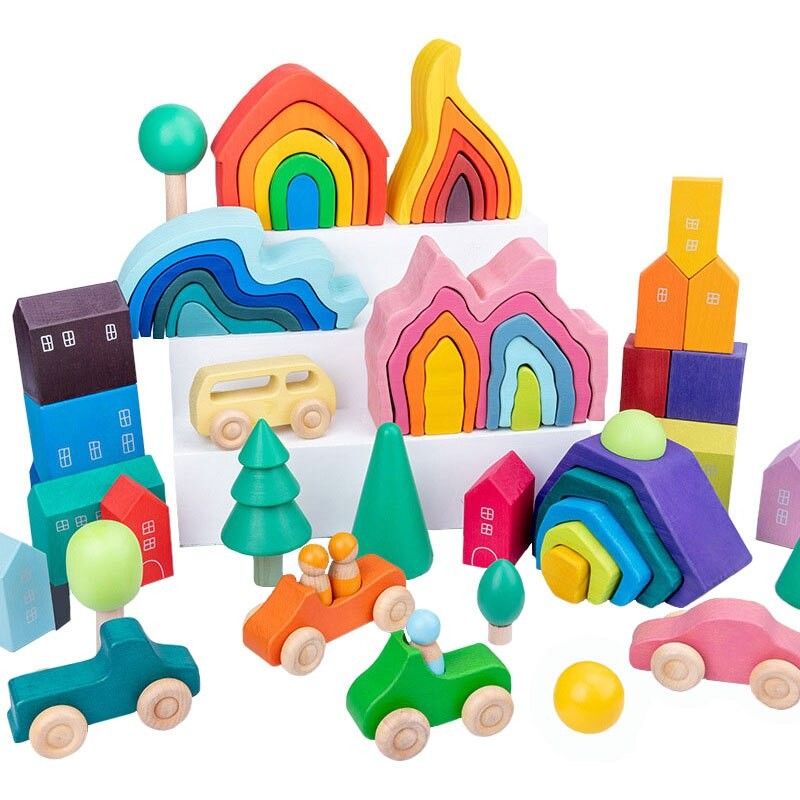 بلوک های چوبی Coral Earth Toys بلوک های متعادل کننده چوب اسباب بازی طبیعی چوب