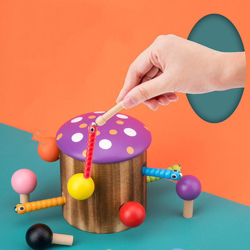Wooden Catch The Worm Game برای آموزش هماهنگی چشم چشم کودکان